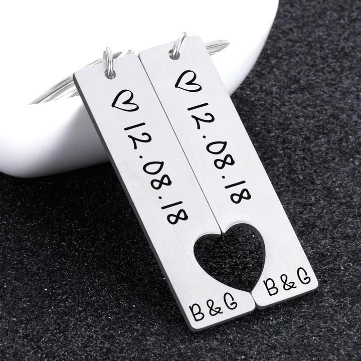 Customized Couples Keychain Boyfriend Girlfriend Keyring Husband Anniversary Valentine Day Gift Customized Couples Keychain Boyfriend Girlfriend Keyring Husband Anniversary Valentine Day Gift